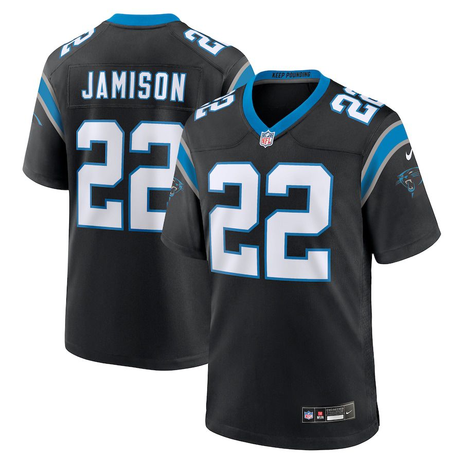 Men Carolina Panthers #22 DShawn Jamison Nike Black Team Game NFL Jersey